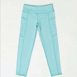 Absolutely Fit Women’s Fitness Yoga Athletic Leggings; Sea-foam Green; Size Lg